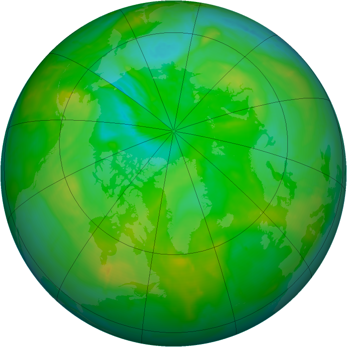 Arctic ozone map for 25 July 2010
